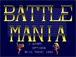 Title screen of Battle Mania on the Sega Genesis.